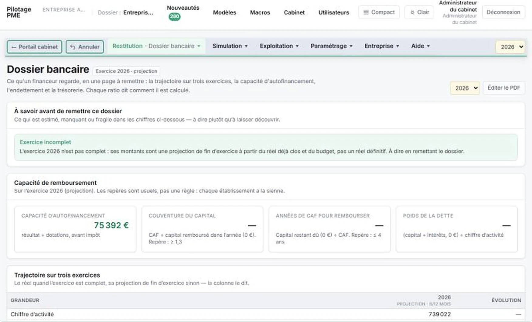 Dossier bancaire : capacité de remboursement et trajectoire